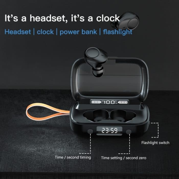 A13 TWS CVC8.0 und DSP Dual Noise Cancelling Touch Bluetooth-Kopfhörer mit Ladebox, unterstützt LED-Digitalanzeige, Uhr, Taschenlampe, HD-Anruf, Siri und Powerbank, A13 – Bild 11