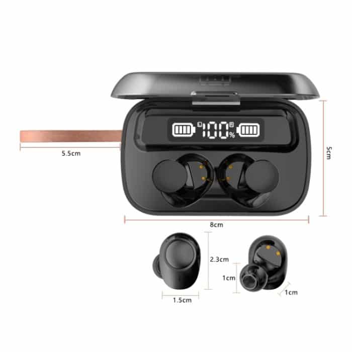 A13 TWS CVC8.0 und DSP Dual Noise Cancelling Touch Bluetooth-Kopfhörer mit Ladebox, unterstützt LED-Digitalanzeige, Uhr, Taschenlampe, HD-Anruf, Siri und Powerbank, A13 – Bild 3