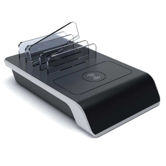 HQ-ud09 4 USB-Anschlüsse QI Standard Wireless Ladegerät Telefon Desktop Stand Holder, EU-Plug – Bild 2