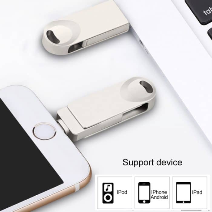 S29 3-in-1 128 GB Micro-USB + USB + 8-polige Schnittstelle, Metall-Twister-Flash-Disk, 128GB – Bild 6