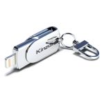 Kinzdi 32 GB USB + 8-Pin-Schnittstelle Metal Twister Flash U Disk, 32GB USB + 8 Pin Silver