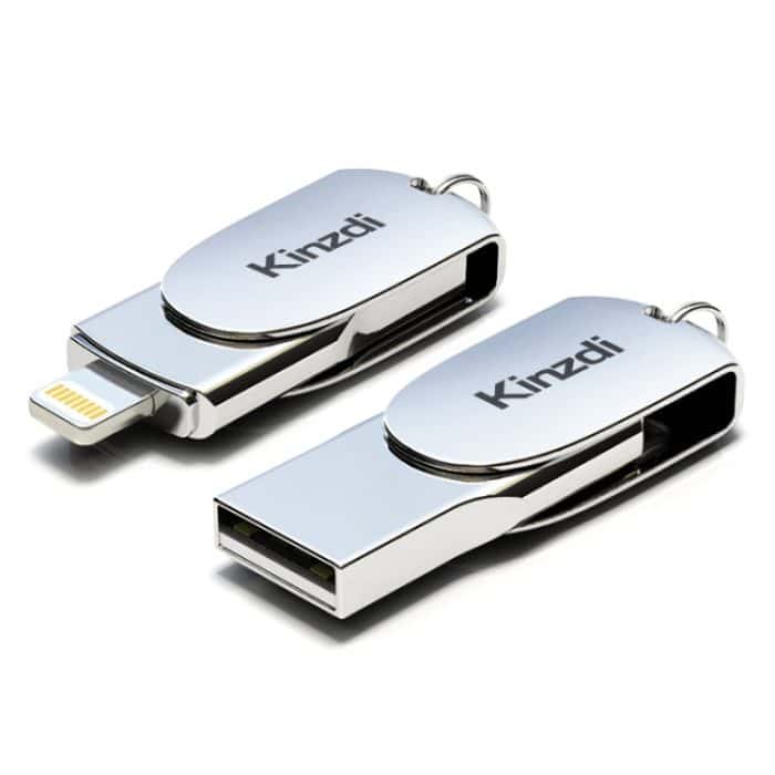 Kinzdi 32 GB USB + 8-Pin-Schnittstelle Metal Twister Flash U Disk, 32GB USB + 8 Pin Silver – Bild 2