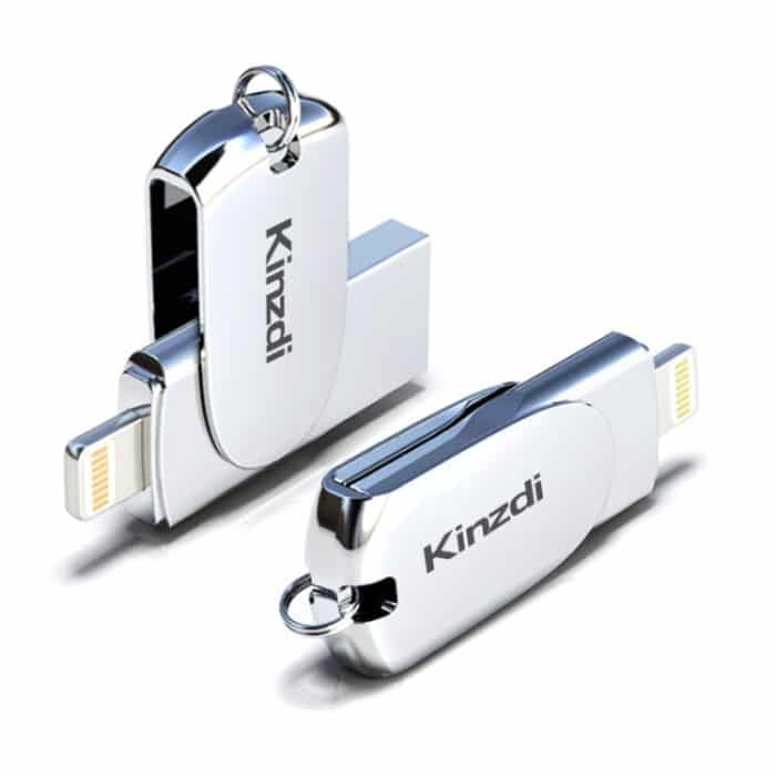 Kinzdi 32 GB USB + 8-Pin-Schnittstelle Metal Twister Flash U Disk, 32GB USB + 8 Pin Silver – Bild 3