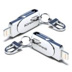Kinzdi 32 GB USB + 8-Pin-Schnittstelle Metal Twister Flash U Disk, 32GB USB + 8 Pin Silver – Bild 4