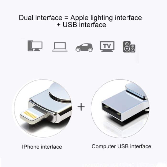 Kinzdi 32 GB USB + 8-Pin-Schnittstelle Metal Twister Flash U Disk, 32GB USB + 8 Pin Silver – Bild 6