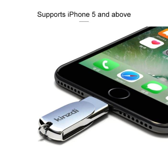 Kinzdi 32 GB USB + 8-Pin-Schnittstelle Metal Twister Flash U Disk, 32GB USB + 8 Pin Silver – Bild 9