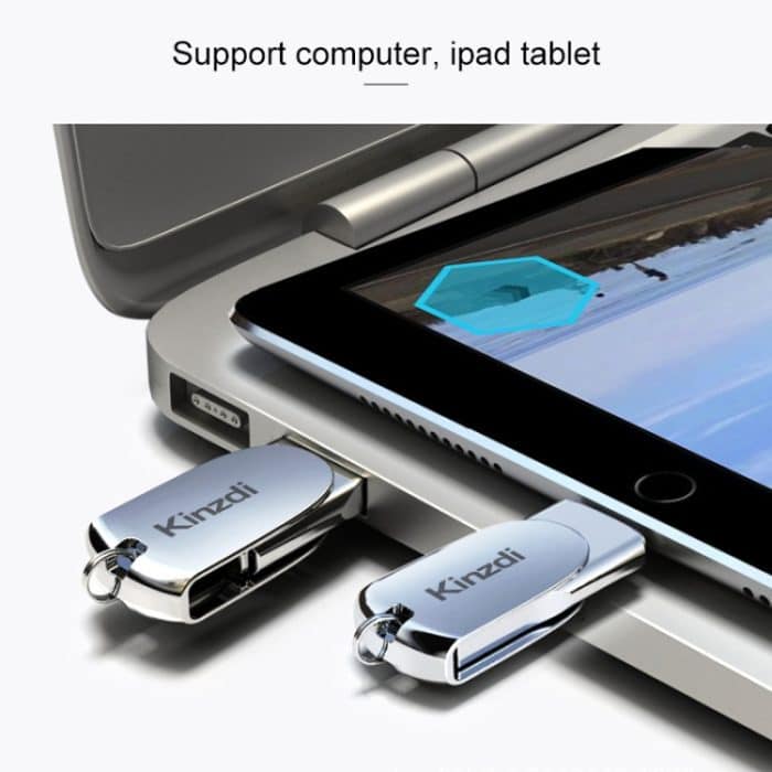 Kinzdi 32 GB USB + 8-Pin-Schnittstelle Metal Twister Flash U Disk, 32GB USB + 8 Pin Silver – Bild 10