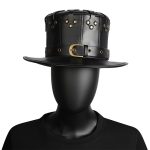 FHG144BK Halloween Punk Style Niet Gentleman Hut Magic Hat
