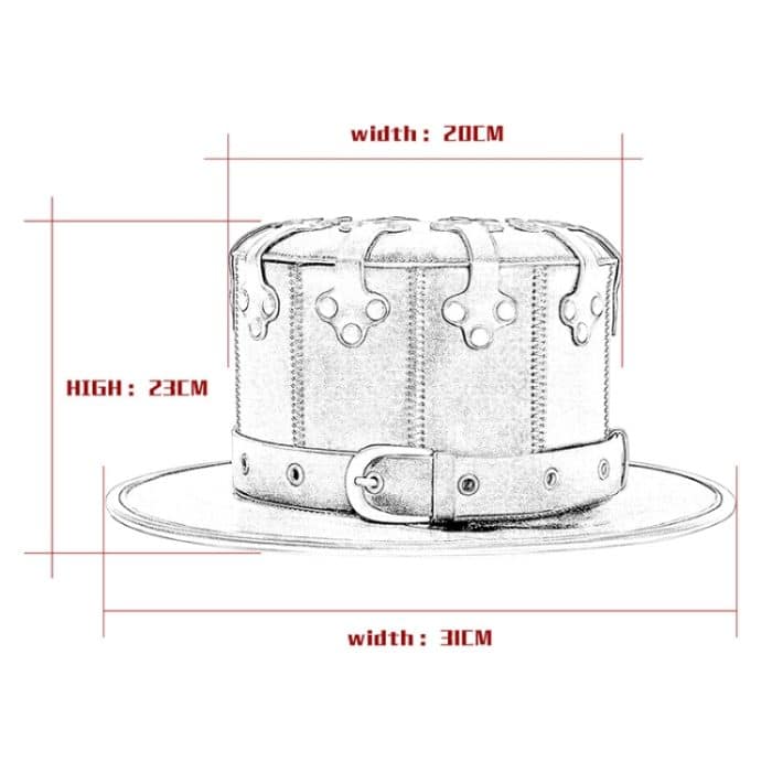 FHG144BK Halloween Punk Style Niet Gentleman Hut Magic Hat – Bild 6
