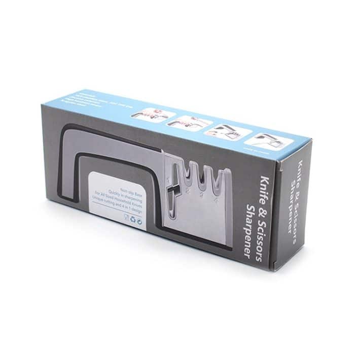 4-in-1-Messerschärfer aus Edelstahl, vierteiliges Hand-Schnellschärfgerät mit rutschfestem Griff, 4 in 1 (Black), 4 in 1 (Red) – Bild 3