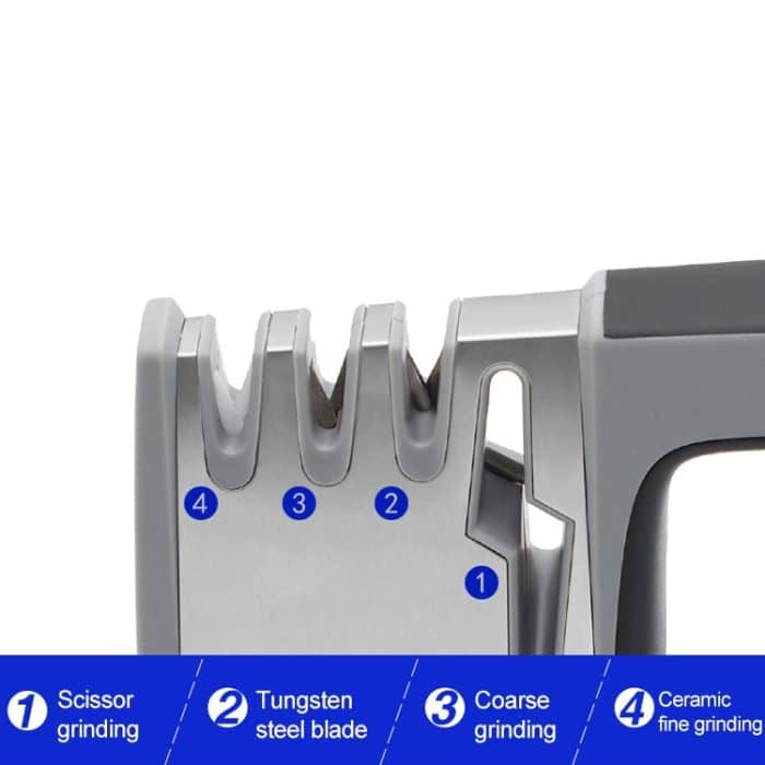 4-in-1-Messerschärfer aus Edelstahl, vierteiliges Hand-Schnellschärfgerät mit rutschfestem Griff, 4 in 1 (Black), 4 in 1 (Red) – Bild 5