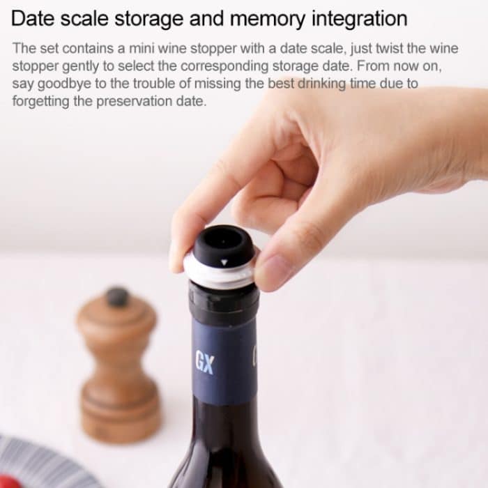 Original Xiaomi Youpin CircleJoy Rotweinkonservierungs-Stopper-Set aus Edelstahl, Stil: 4 Stopper in einer Pumpe – Bild 3