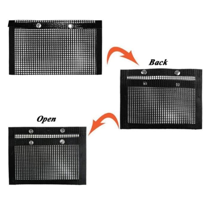 Hitzebeständiger Antihaft-Grillbeutel aus Grillgitter, Größe: 24 x 14 cm (schwarz) – Bild 3