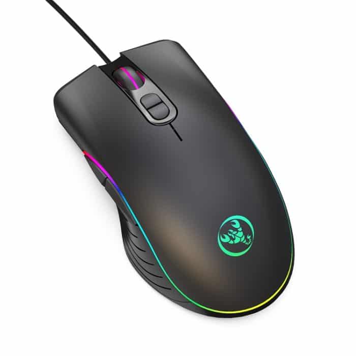 HXSJ A867 USB 6400DPI Vierfach einstellbare RGB-beleuchtete kabelgebundene E-Sport-Gaming-Maus, Länge: 1,5 m – Bild 2