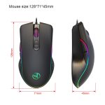 HXSJ A867 USB 6400DPI Vierfach einstellbare RGB-beleuchtete kabelgebundene E-Sport-Gaming-Maus, Länge: 1,5 m – Bild 5