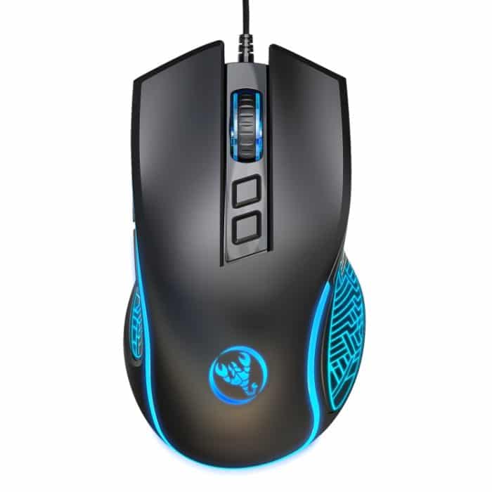 HXSJ X100 7-Tasten 3600 DPI Cool Glowing Wired Gaming Mouse, Kabellänge: 1,5 m – Bild 2