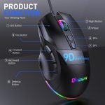 MKESPN X10 kabelgebundene RGB-Gaming-Maus mit Makrodefinition und 9 Tasten – Bild 7