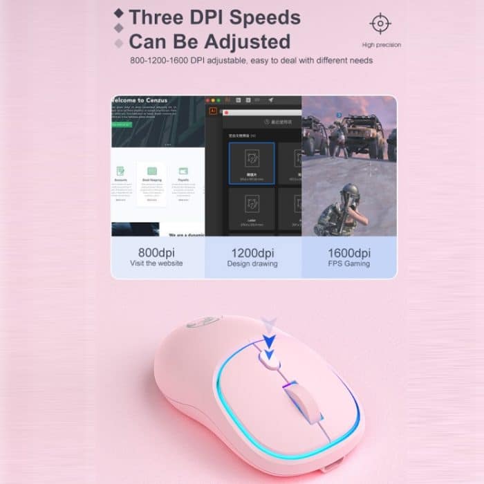 iMICE W-618 Wiederaufladbare 4 Tasten 1600 DPI 2,4 GHz Bluetooth Silent Wireless Maus für Computer PC Laptop, W-618 2.4GHz & Bluetooth – Bild 6