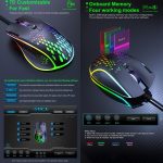 iMICE T97 Gaming-Maus, RGB-LED-Licht, USB, 7 Tasten, 7200 DPI, kabelgebundene Gaming-Maus – Bild 3