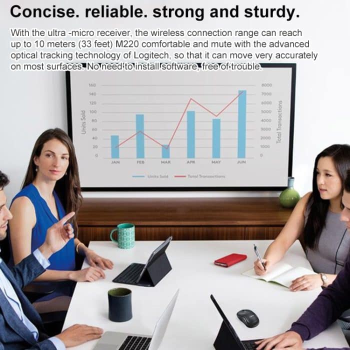 Logitech M220 1200DPI 2,4GHz Ergonomische kabellose Maus – Bild 5