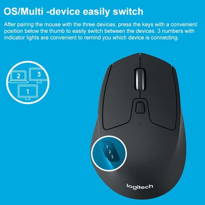 Logitech M720 1000DPI 2,4 GHz kabellose Bluetooth-Multimode-Maus – Bild 4