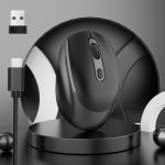 HXSJ M107 4-Tasten 1600 DPI 2,4 GHz kabellose Maus, Batterieversion, Dual Mode Rechargeable