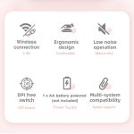 HXSJ M107 4 Tasten 1600 DPI Dual Mode 2,4 GHz + Bluetooth 5.1 kabellose wiederaufladbare Maus, Battery Version – Bild 4