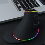 DELUX M618 Plus RGB Kabelgebundene optische Maus Ergonomische vertikale Maus 4000DPI