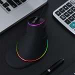 DELUX M618 Plus RGB Kabelgebundene optische Maus Ergonomische vertikale Maus 4000DPI – Bild 2