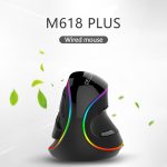 DELUX M618 Plus RGB Kabelgebundene optische Maus Ergonomische vertikale Maus 4000DPI – Bild 3