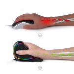 DELUX M618 Plus RGB Kabelgebundene optische Maus Ergonomische vertikale Maus 4000DPI – Bild 4