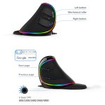DELUX M618 Plus RGB Kabelgebundene optische Maus Ergonomische vertikale Maus 4000DPI – Bild 7