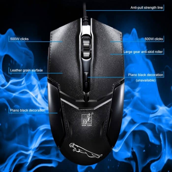 Chasing Leopard 179 USB 1600DPI, verstellbare kabelgebundene optische Gaming-Maus mit drei Geschwindigkeiten, Länge: 1,3 m, 179 – Bild 11