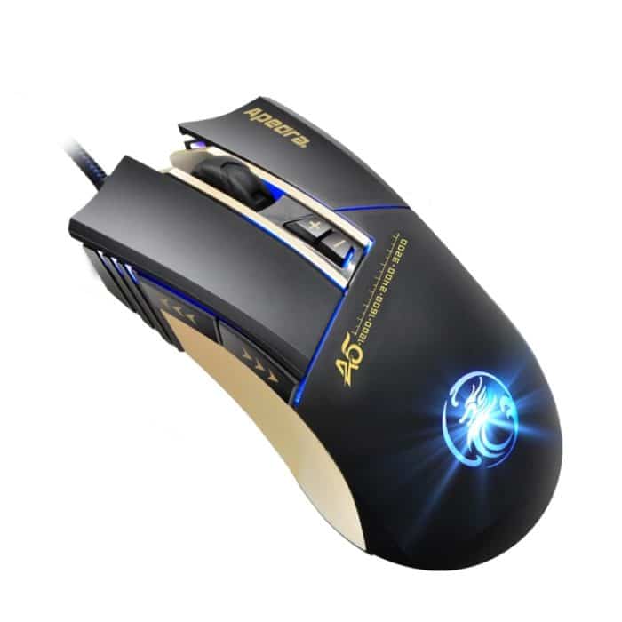 Apedra iMICE A5 Hochpräzise Gaming-Maus, LED-Vierfarben-gesteuertes Atemlicht, USB, 7 Tasten, 3200 DPI, kabelgebundene optische Gaming-Maus für Computer, PC, Laptop, iMICE A5 – Bild 6