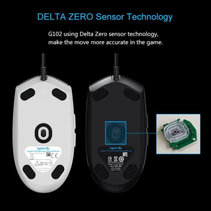 Logitech G102 6-Tasten RGB leuchtende 6000 DPI einstellbare kabelgebundene optische Gaming-Maus mit fünf Geschwindigkeiten, Länge: 2 m, G102, G102 (White) – Bild 5