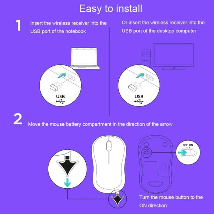 Logitech M186 kabellose Maus für Büro, energiesparend, USB, Laptop, Desktop-Computer, universell – Bild 7