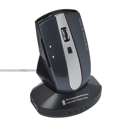 MZ-011 2,4 GHz 1600 DPI kabellose wiederaufladbare optische Maus mit HUB-Funktion, Blue, Silver, Black, Black Silver, White + Royal Blue, Pearl White