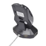 MZ-011 2,4 GHz 1600 DPI kabellose wiederaufladbare optische Maus mit HUB-Funktion, Blue, Silver, Black, Black Silver, White + Royal Blue, Pearl White – Bild 4