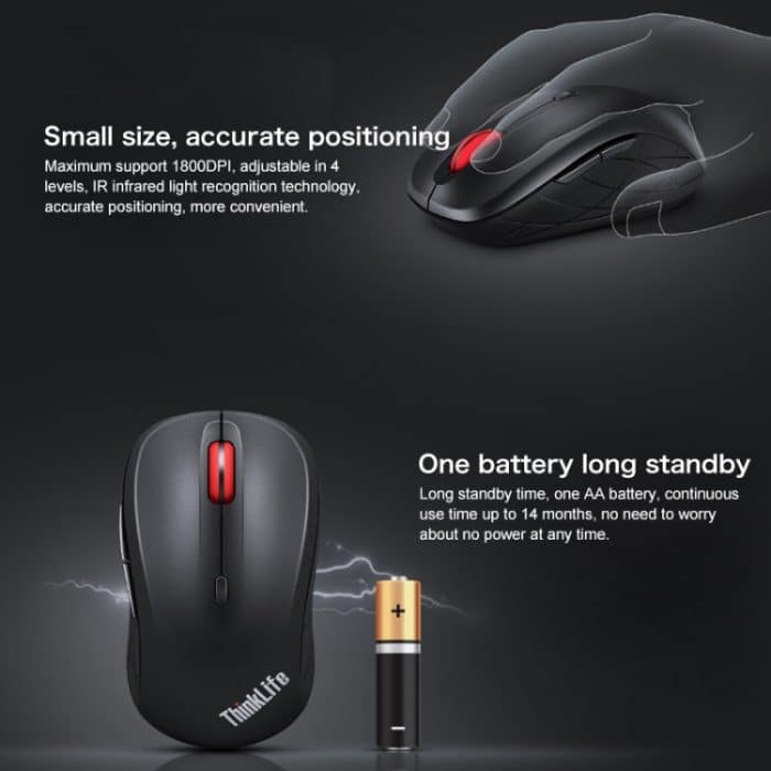 Lenovo ThinkLife Dual Mode Mute kabellose Bluetooth-Maus, ThinkLife – Bild 9