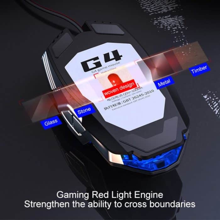 YINDIAO G4 3200DPI 4-Modi Einstellbare 7-Tasten RGB-Licht Programmierbare kabelgebundene Gaming-Maus – Bild 4
