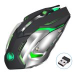 HXSJ M10 2,4 GHz 6-Tasten USB Wiederaufladbare bunte Beleuchtung Ergonomische 2400DPI drahtlose optische Gaming-Maus für Desktop-Computer