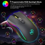 HXSJ A869 Typ C 7200 dpi 6-Modi Einstellbare 7-Tasten-RGB Light Wired Game Mouse – Bild 9
