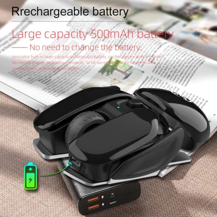 HXSJ T37 2,4 GHz 1600 dpi 3 Modi einstellbare kabellose Stummschaltungsmaus, T37 Black, T37 Pink – Bild 7