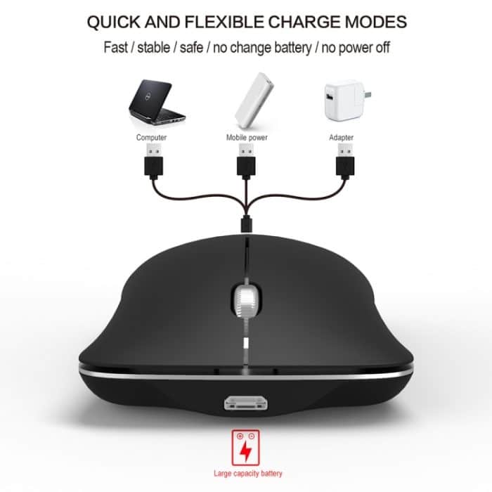 HXSJ T23 Bluetooth + 2,4 GHz Wireless Dual-Modi 4-Tasten 1600 DPI Einstellbare Ergonomie Optische Maus – Bild 8