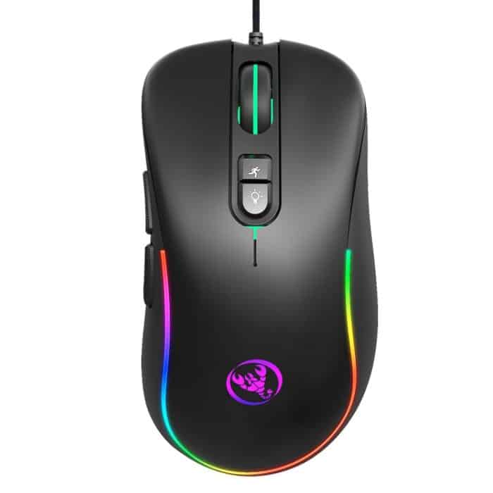 HXSJ J300 7 Tasten RGB-Beleuchtung Programmierbare Gaming-Maus (schwarz) – Bild 1