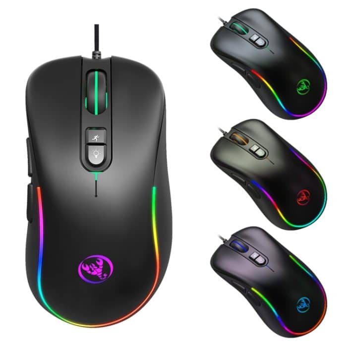 HXSJ J300 7 Tasten RGB-Beleuchtung Programmierbare Gaming-Maus (schwarz) – Bild 2