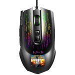 HXSJ J500 7 Tasten Programmierbarer RGB-Bildschirm Gaming Wired Mouse