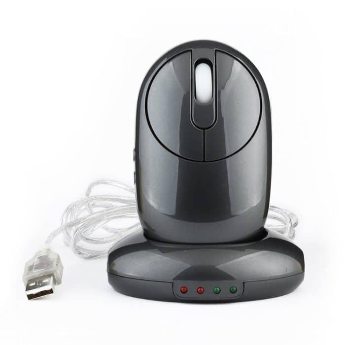 MZ-012 2,4 G 1200 DPI kabellose wiederaufladbare optische Maus mit 3 Anschlüssen, USB-Hub/Ladestation – Bild 4