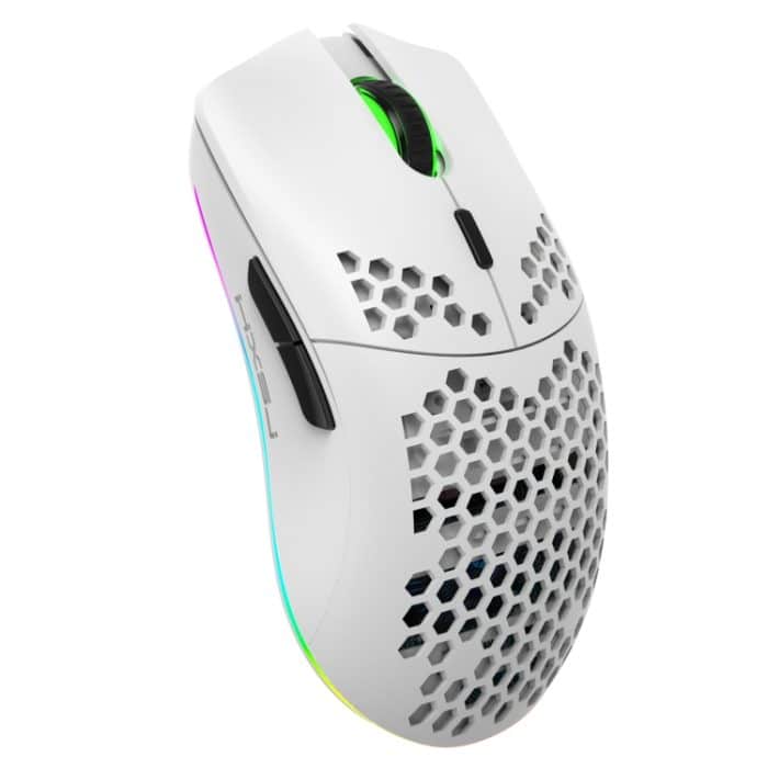 KB7204W.jpg HXSJ T66 7 Tasten Bunte Beleuchtung Programmierbare kabellose Gaming-Maus, T66(White), T66(Black) – Bild 1