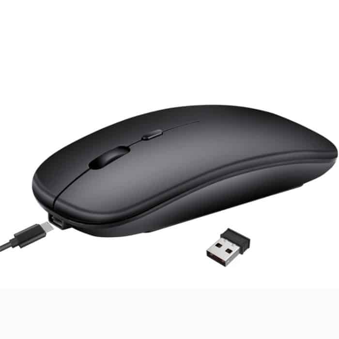 KB7651B.jpg HXSJ M90 2,4 GHz ultradünne wiederaufladbare Dual-Mode-Wireless-Bluetooth-Notebook-PC-Maus mit Stummschaltung – Bild 1